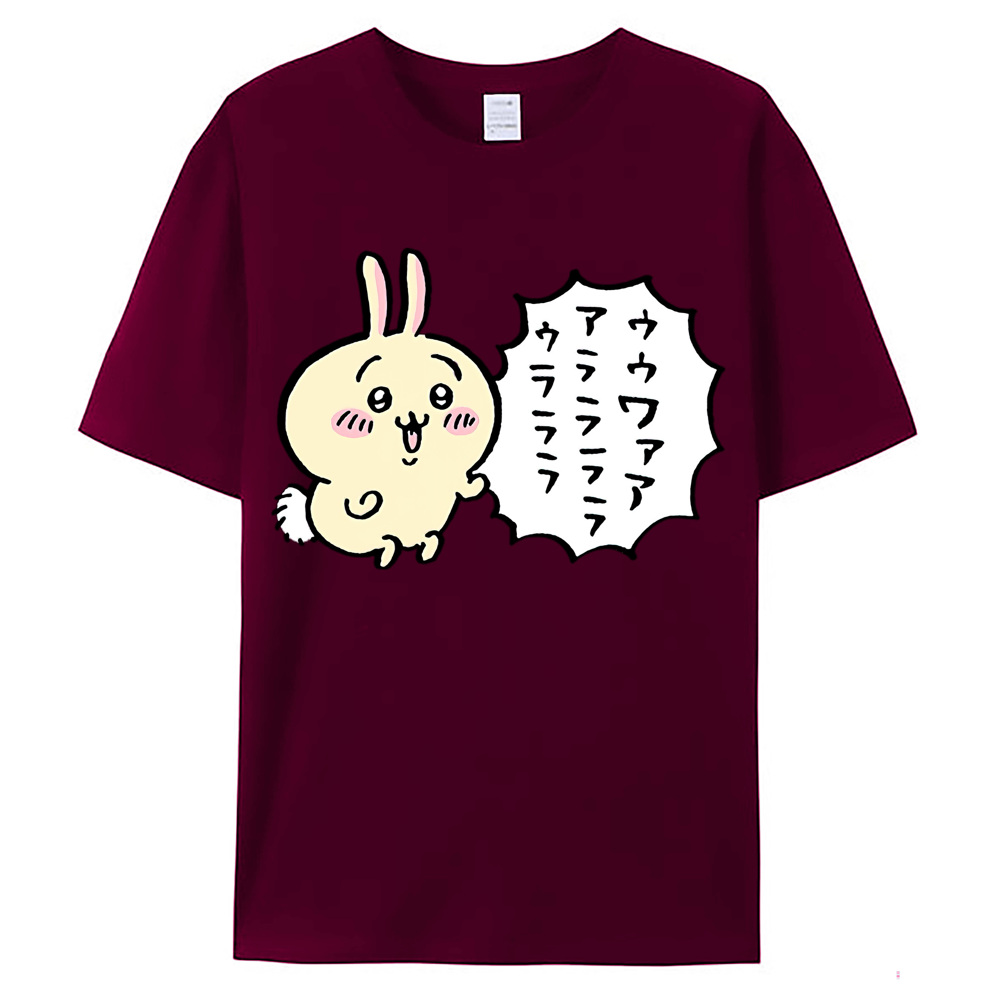 （画像用） ちいかわ うさぎ Chii-kawa usagi レディースカジュアルプリントTシャツ（綿100％）